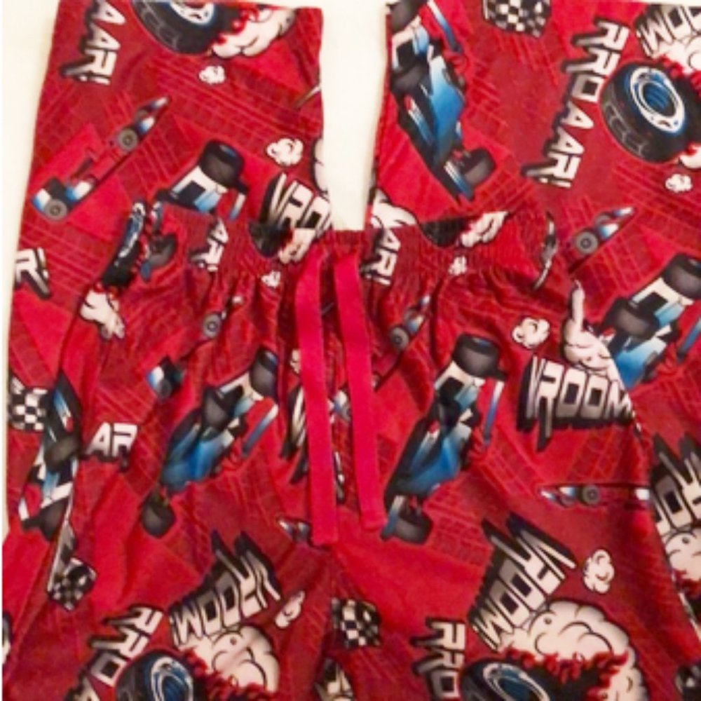 Pajama pants Race Cars boys size 6/7 new Joe Boxer polyester elastic waist